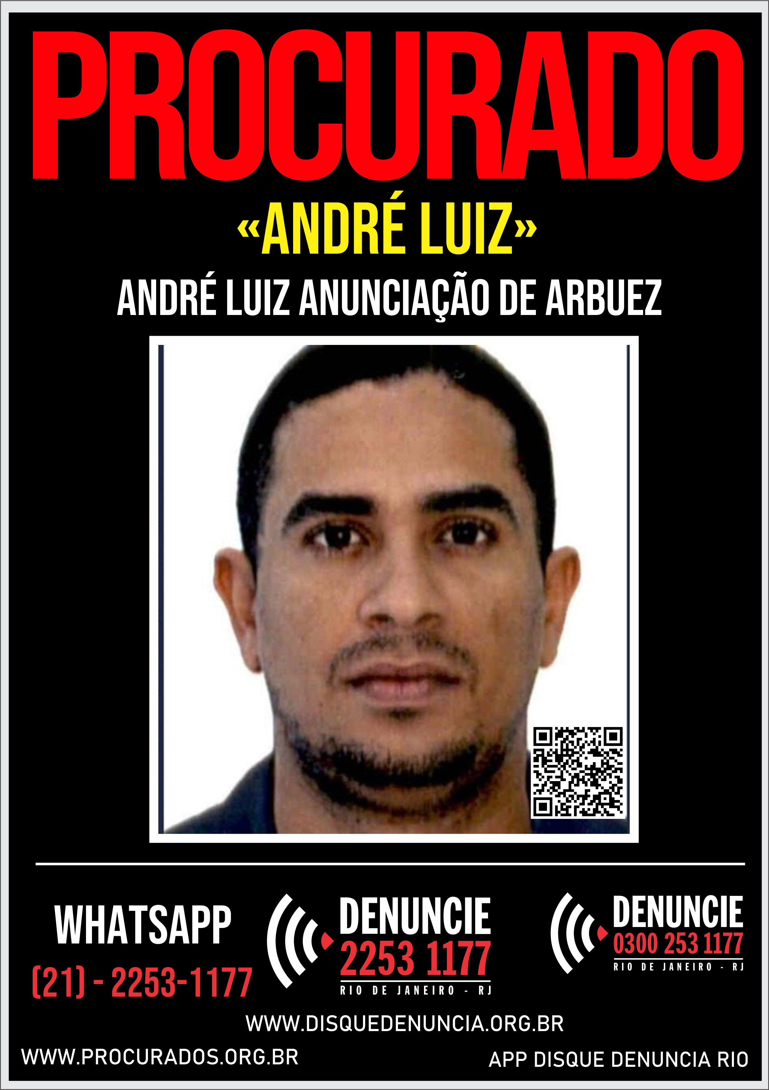 Disque Denúncia solicita informações sobre um homem relacionado ao comércio de drogas na Comunidade de Manguinhos, que é acusado de envolvimento na tortura e agressão de sua ex-parceira